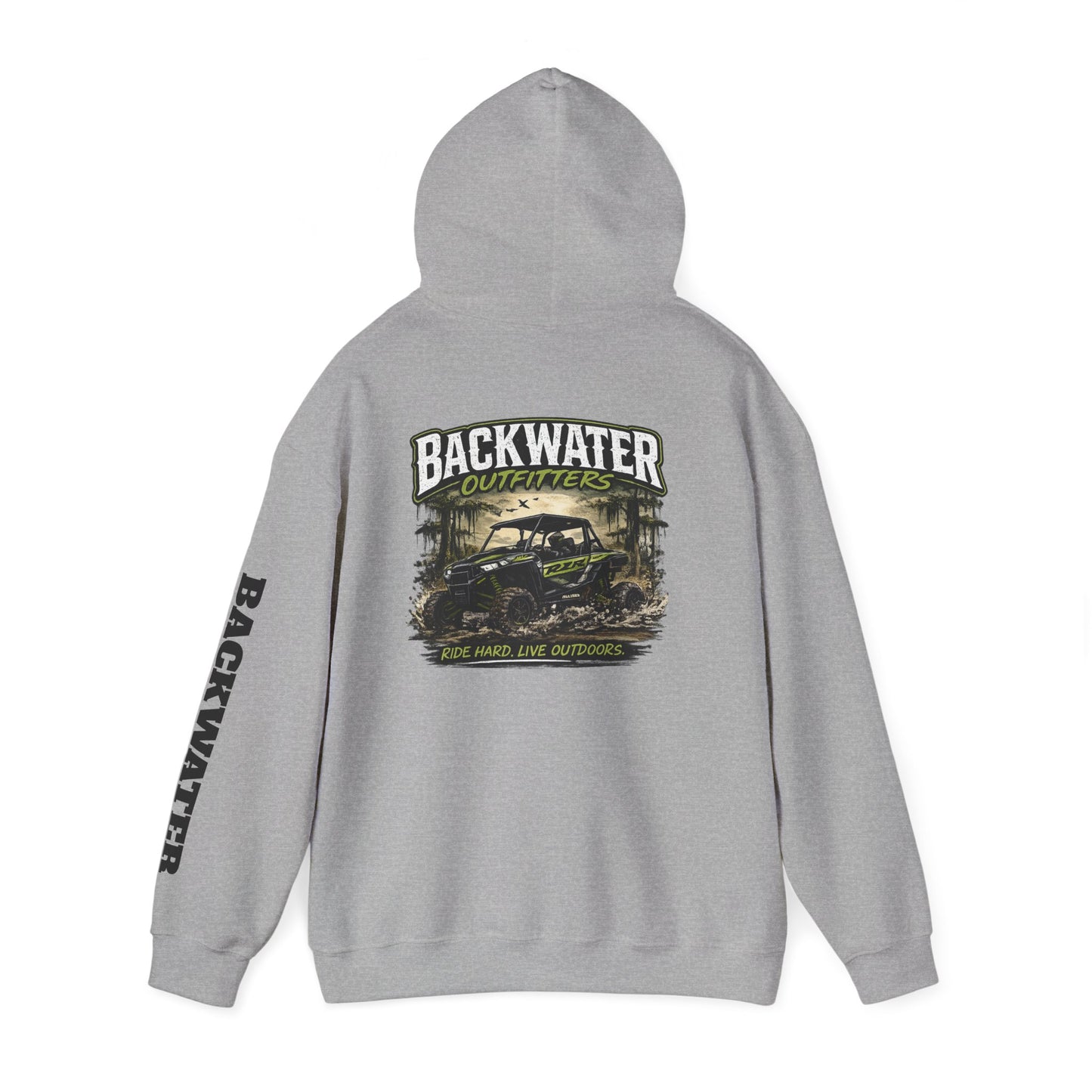 Backwater Outfitters Hoodie — Outdoor Off-Road Graphic Pullover