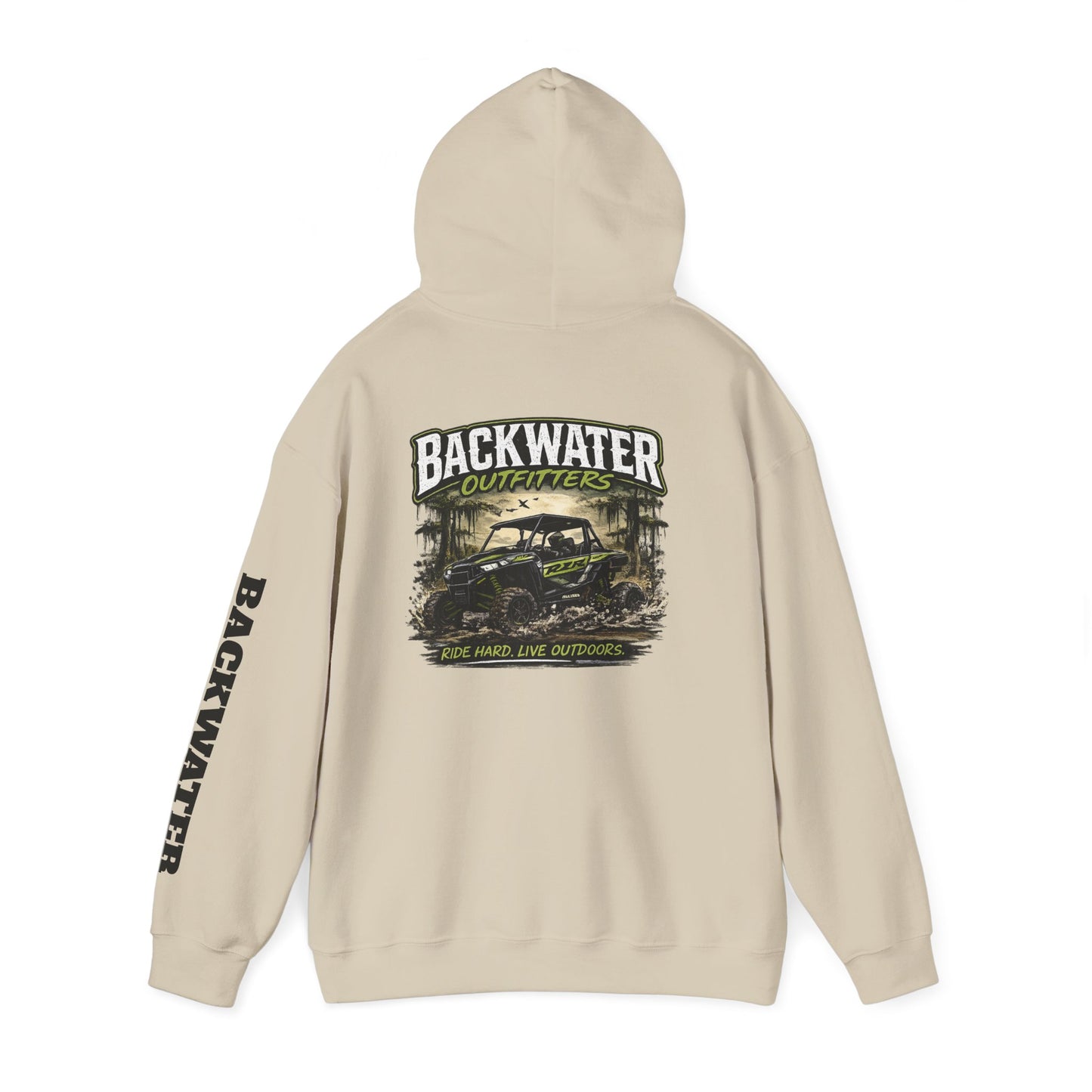 Backwater Outfitters Hoodie — Outdoor Off-Road Graphic Pullover