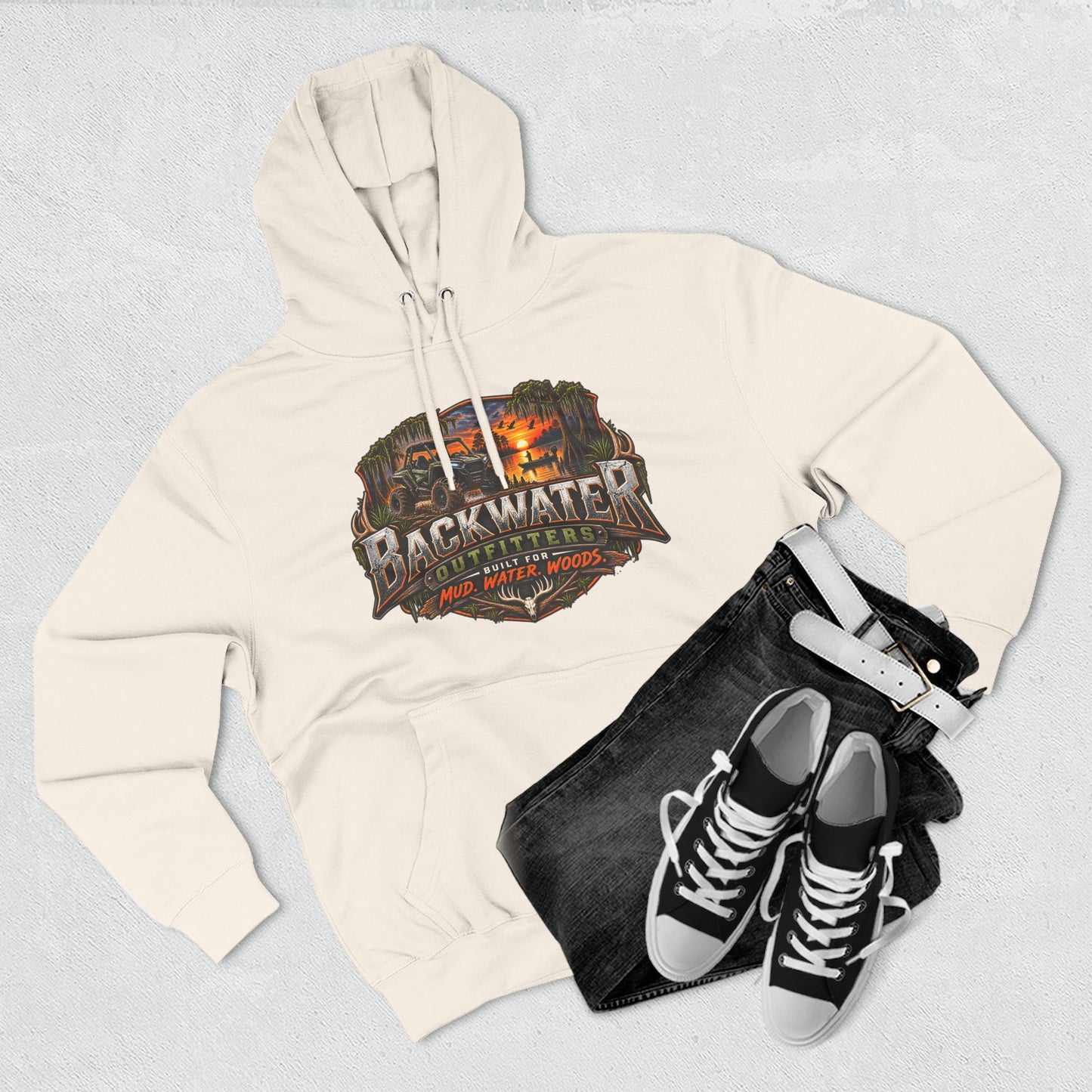 Backwater Outfitters Off-Road Hoodie – "Life's Better in the Backwoods" Graphic