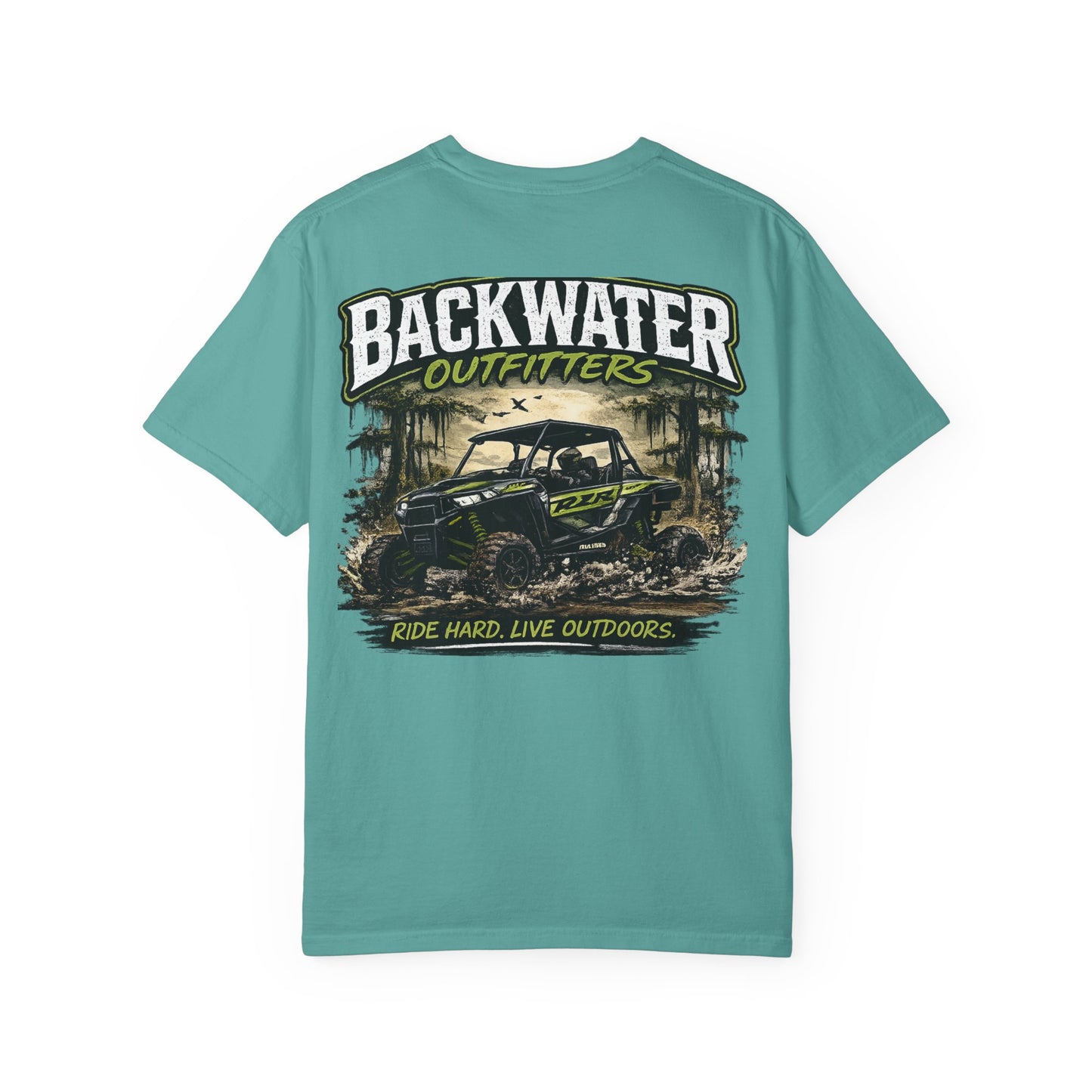 Backwater Outfitters UTV Adventure T-Shirt — "Ride Hard, Live Outdoors" Graphic Tee