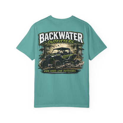 Backwater Outfitters UTV Adventure T-Shirt — "Ride Hard, Live Outdoors" Graphic Tee