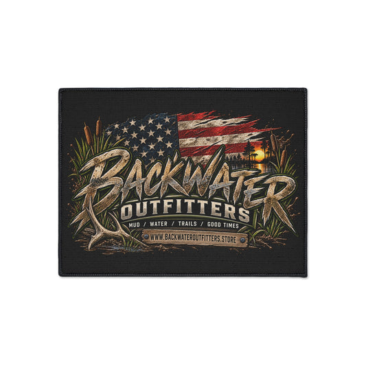 Backwater Outfitters Heavy-Duty Floor Mat — American Flag & Outdoors Logo