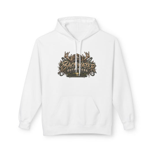 Simply Backwater Outfitters Hoodie — Hunting & Outdoors Antler Logo Pullover Printify