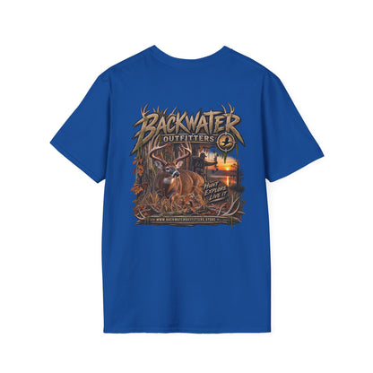 Backwater Outfitters Deer Hunting T-Shirt — Outdoor Hunting Graphic Tee Printify