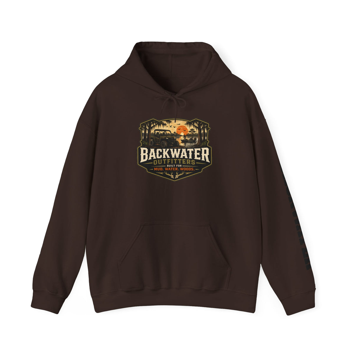 Backwater Outfitters Hoodie — Outdoor Off-Road Graphic Pullover Printify