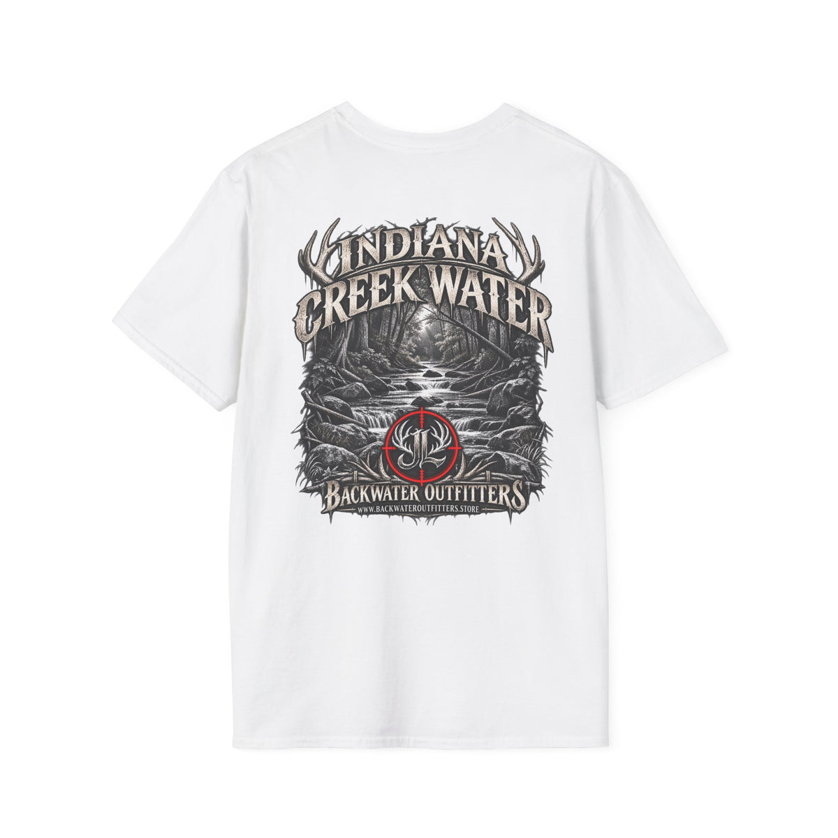 James Luker Indiana Creek Water Graphic T-Shirt — Backwater Outfitters Outdoor Tee Printify
