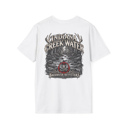 James Luker Indiana Creek Water Graphic T-Shirt — Backwater Outfitters Outdoor Tee Printify