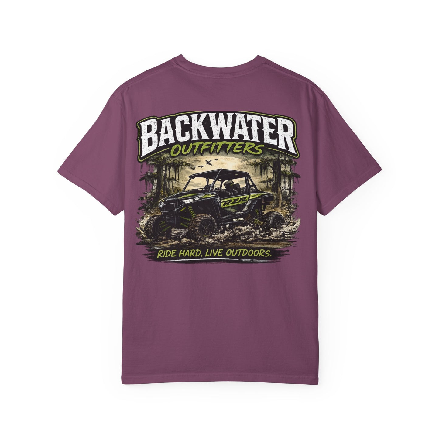 Backwater Outfitters UTV Adventure T-Shirt — "Ride Hard, Live Outdoors" Graphic Tee