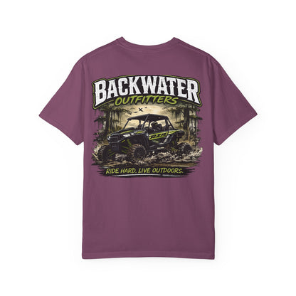 Backwater Outfitters UTV Adventure T-Shirt — "Ride Hard, Live Outdoors" Graphic Tee