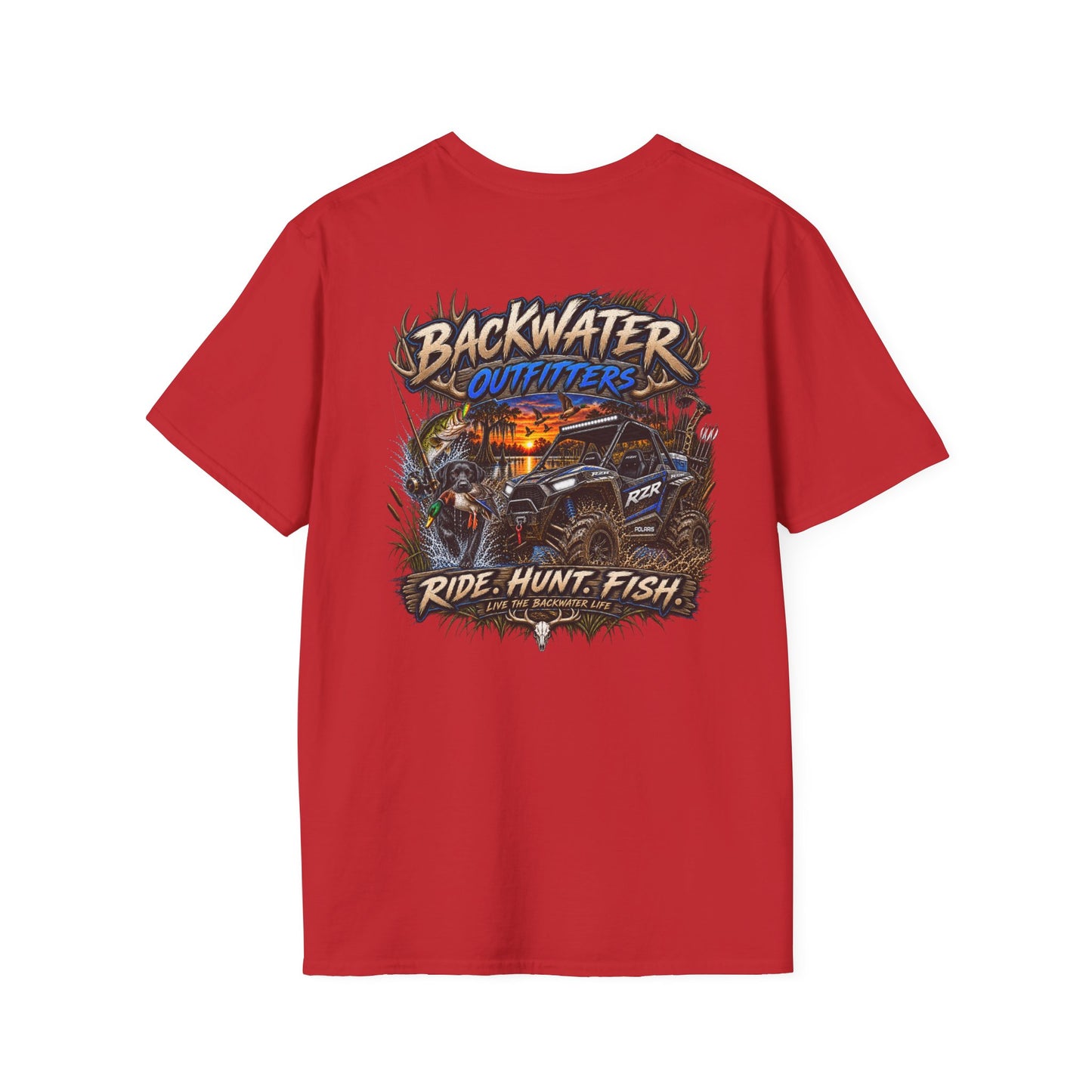 Backwater Outfitters T-Shirt — Rustic Camping & Fishing Logo Tee