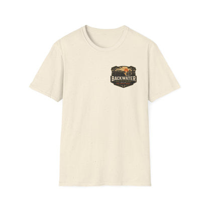 Backwater Outfitters Retro Bass Fishing Logo T-Shirt Printify