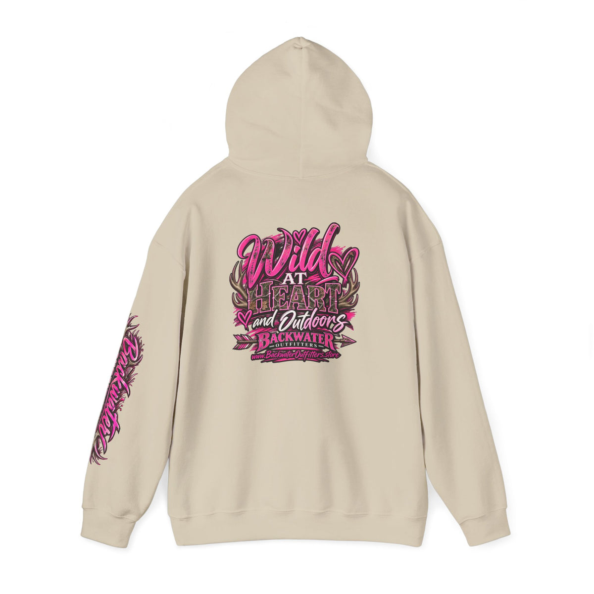 Backwater 'Wild At Heart' Hoodie – Outdoors Adventure Pullover Printify