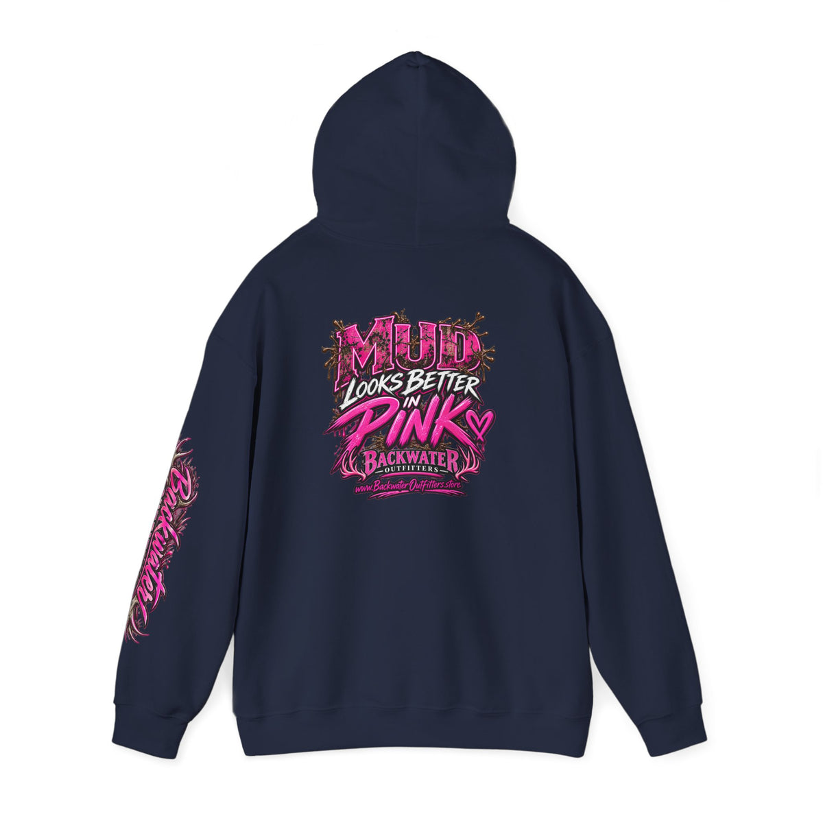 Girl Backwater Outfitters "Mud Looks Better Pink" Hoodie Printify
