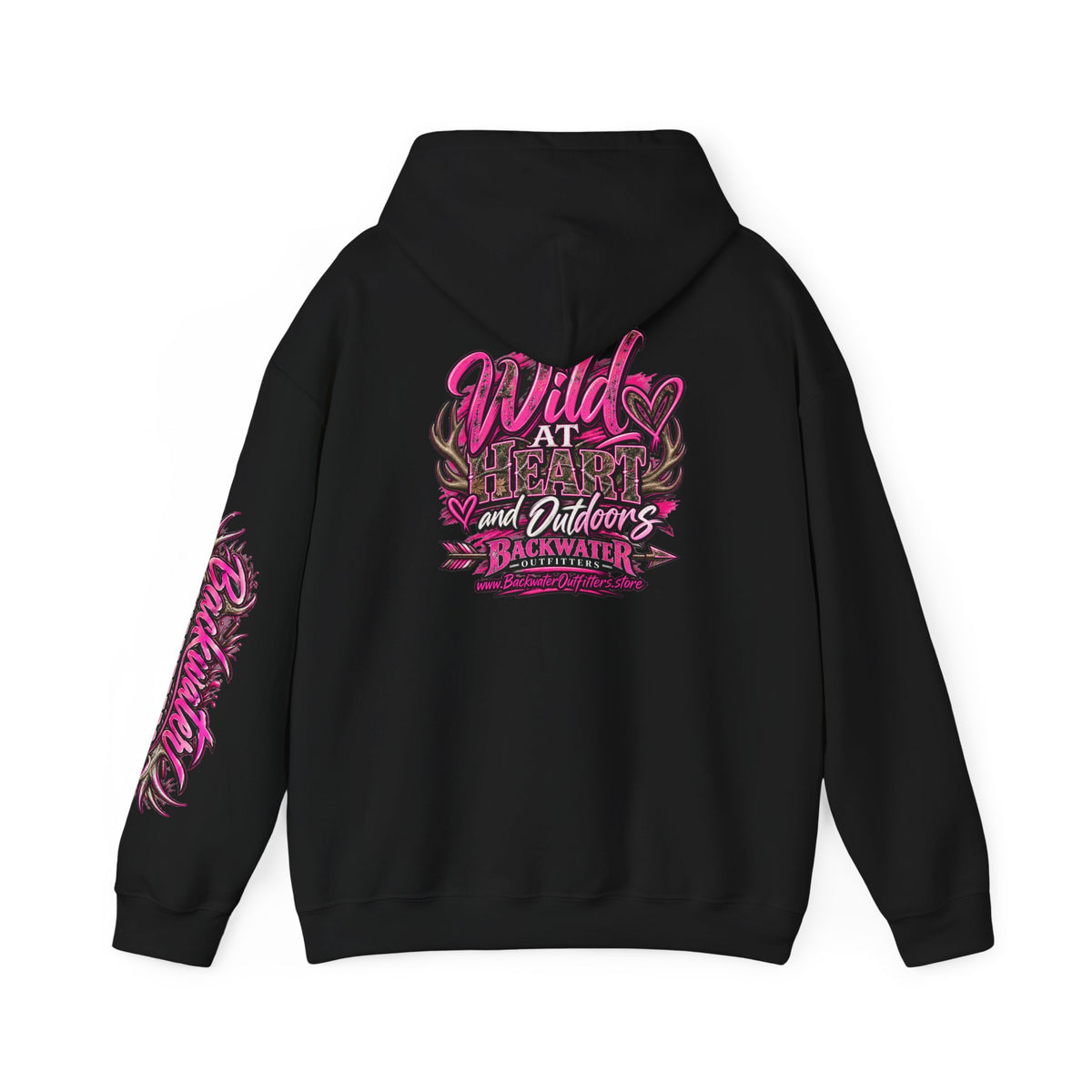 Backwater 'Wild At Heart' Hoodie – Outdoors Adventure Pullover Printify