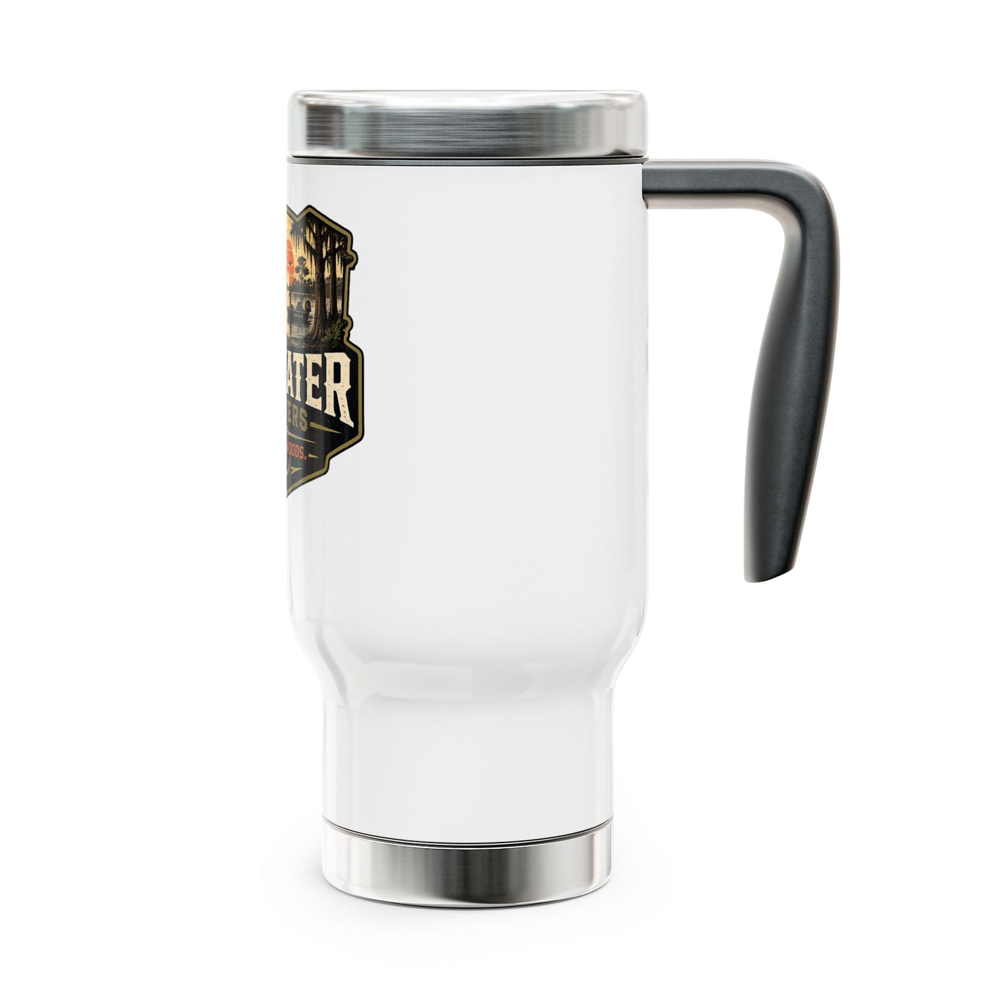 Backwater Outfitters 14oz Travel Mug with Handle – Outdoor Fishing & Hunting Tumbler