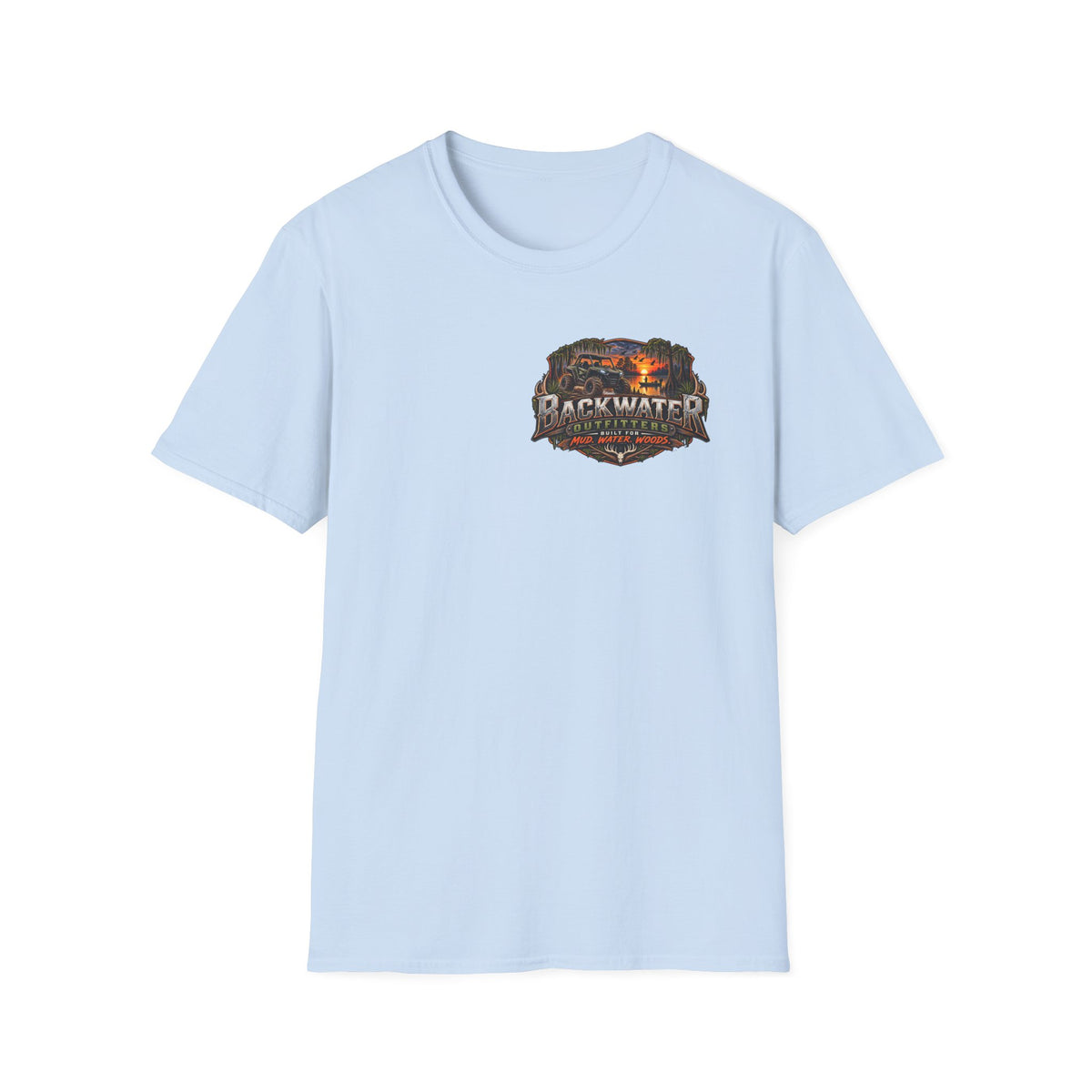 Backwater Fishing T-Shirt — "Fish Explore Unwind" Outdoor Angler Tee Printify