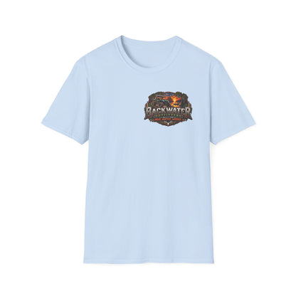 Backwater Fishing T-Shirt — "Fish Explore Unwind" Outdoor Angler Tee Printify