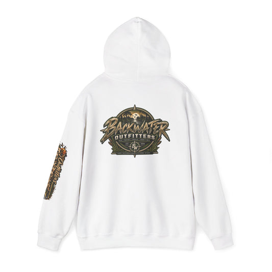 Simply Backwater Outfitters Logo Hoodie — Outdoor Fishing & Hunting Pullover Printify