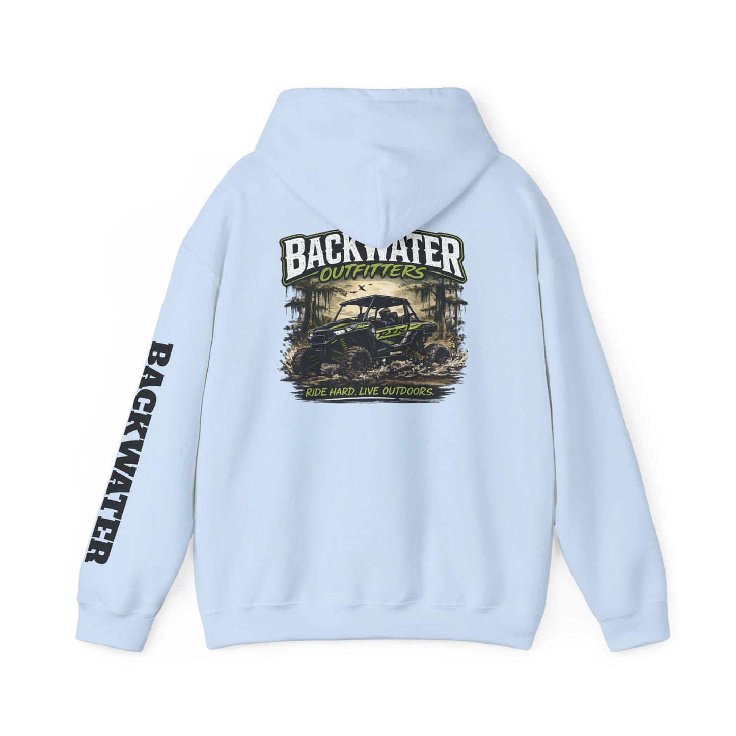 Backwater Outfitters Hoodie — Outdoor Off-Road Graphic Pullover