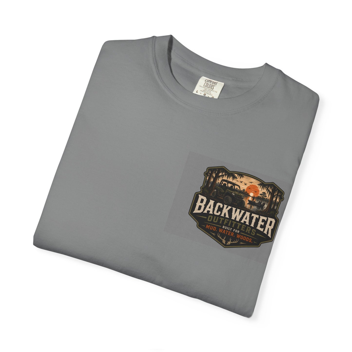 Backwater Outfitters T-Shirt — "Ride Hard, Live Outdoors" Off-Road Graphic Tee