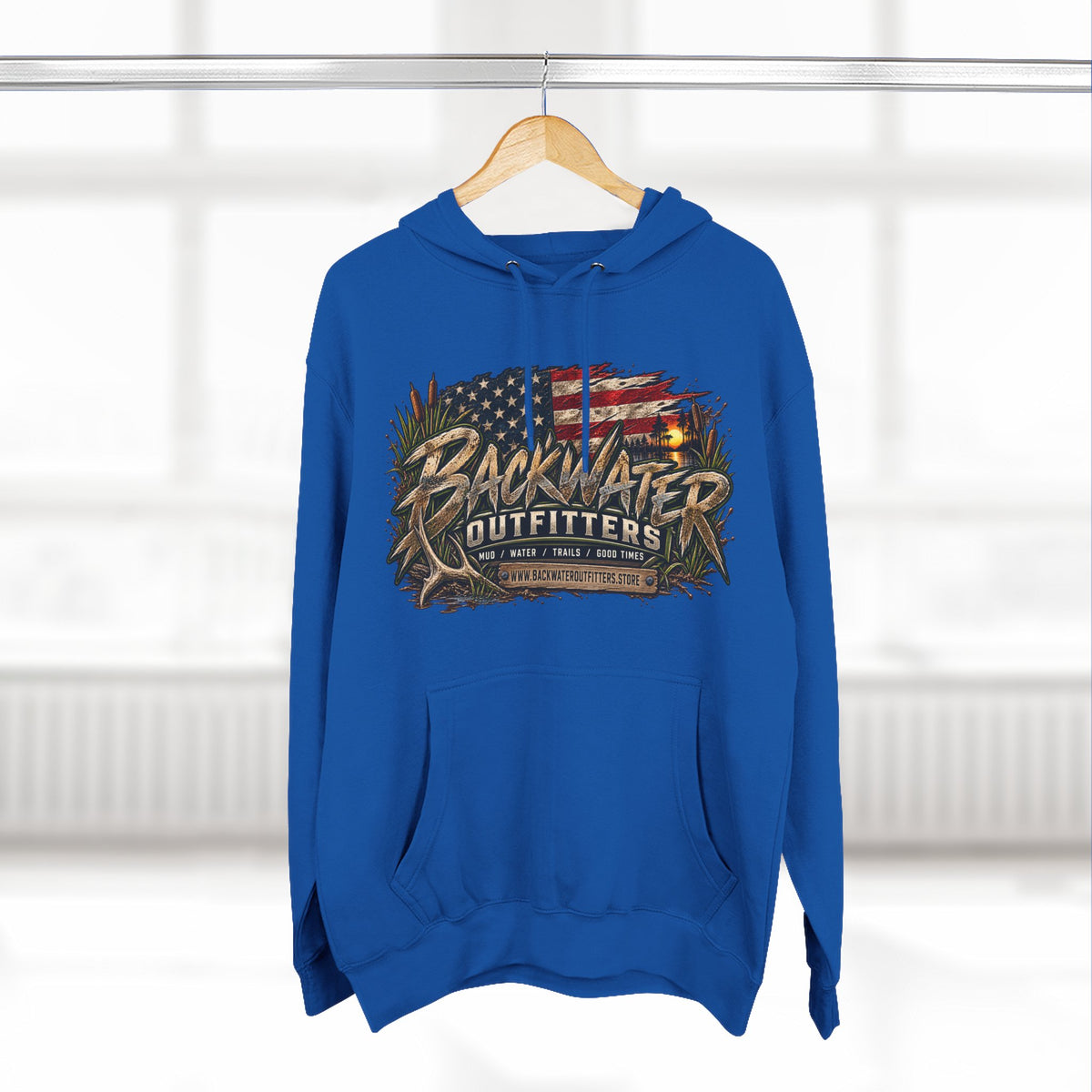 Backwater Outfitters Off-Road Hoodie — American Flag & UTV Graphic Printify