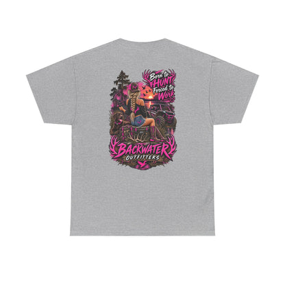 Backwater Outfitters Hunting Graphic Tee — "Born to Hunt, Forced to Work"