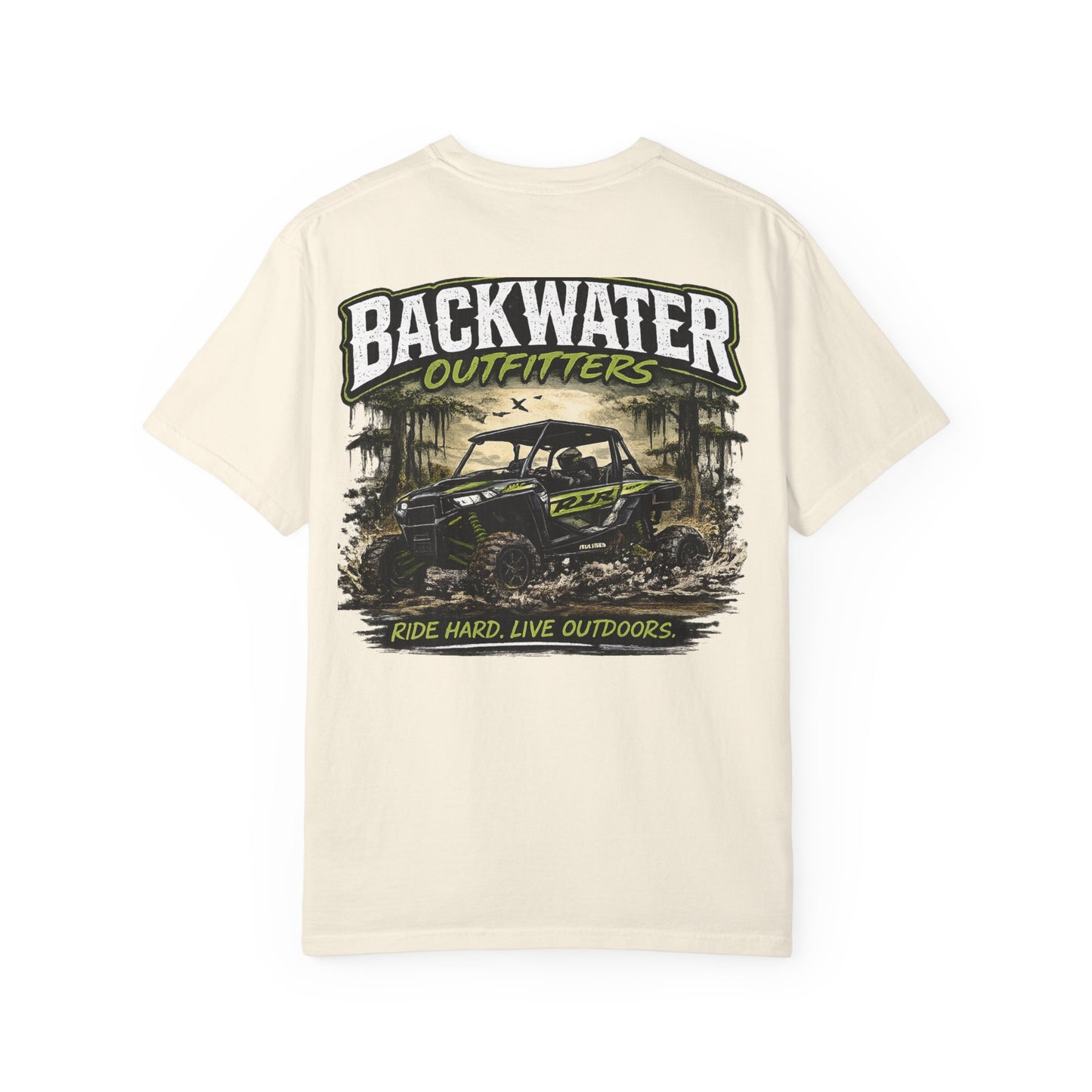 Backwater Outfitters UTV Adventure T-Shirt — "Ride Hard, Live Outdoors" Graphic Tee