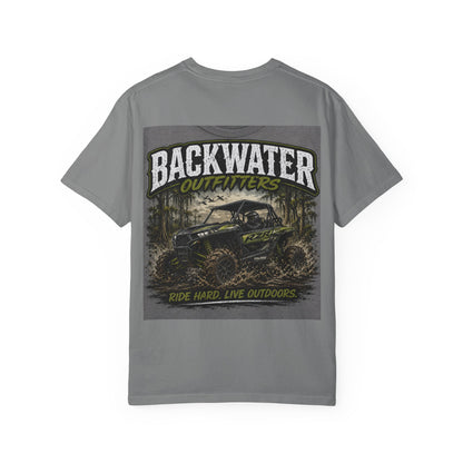 Backwater Outfitters T-Shirt — "Ride Hard, Live Outdoors" Off-Road Graphic Tee