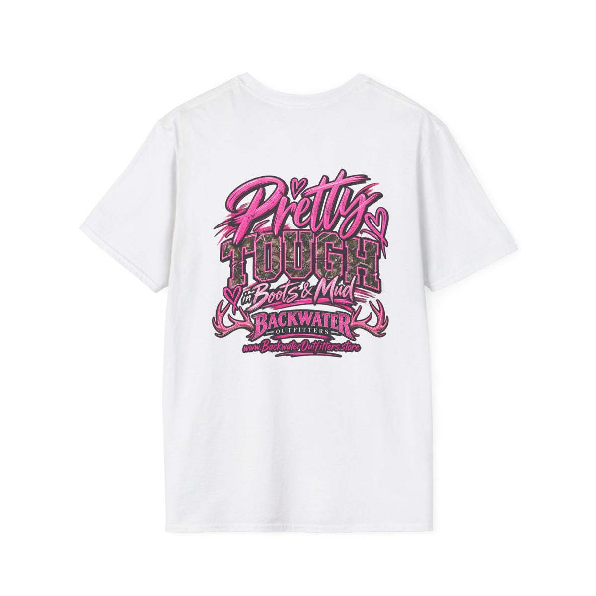 Women Backwater Outfitters "Pretty Tough" Fishing T-Shirt Printify
