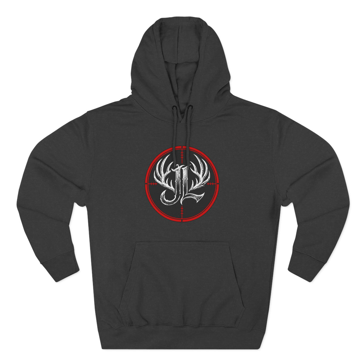 James Luker Hunting Logo Hoodie — Backwater Outfitters Antler Crest Fleece Hoodie Printify