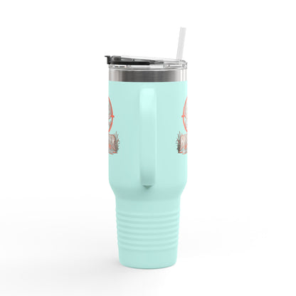James Luker Backwater Hunting Logo 40oz Insulated Travel Mug Printify