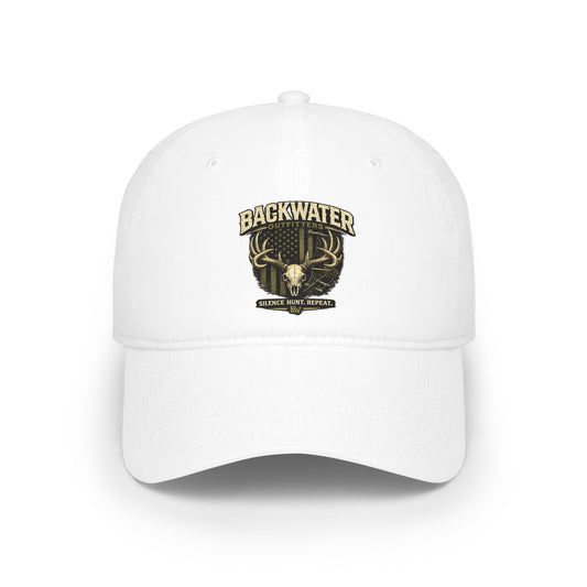 Backwater Outfitters Low Profile Baseball Cap — Vintage Marsh Sunset Logo