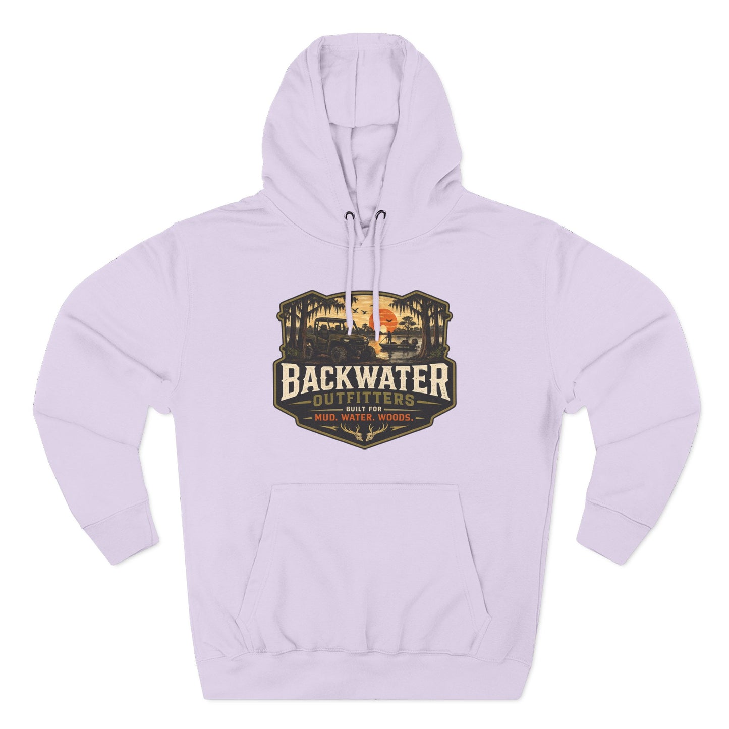 Backwater Outfitters Fishing Hoodie — “My Retirement Plan Has a Trolling Motor” Graphic
