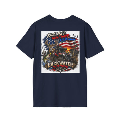 Patriotic Trailblazer T-Shirt — American Flag Motorcycle Graphic