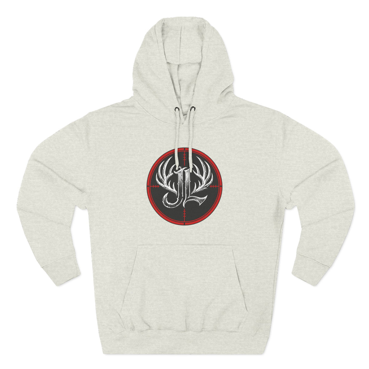 James Luker Hunting Logo Hoodie — Backwater Outfitters Antler Crest Fleece Hoodie Printify