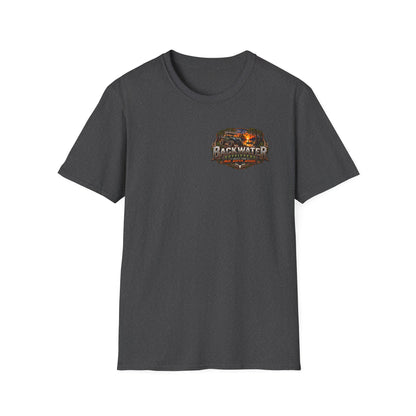 Backwater Outfitters Fishing T-Shirt — Outdoor Sunset Graphic Tee Printify
