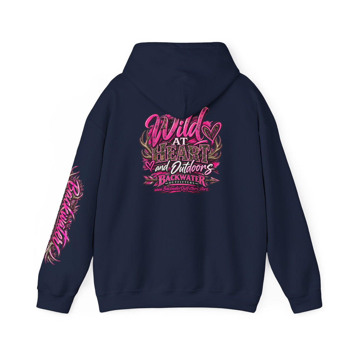 Backwater 'Wild At Heart' Hoodie – Outdoors Adventure Pullover Printify