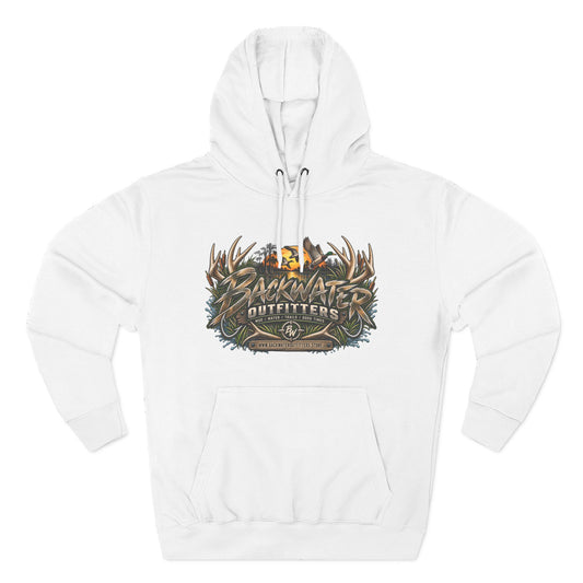 Simply Backwater Outfitters Hoodie — Outdoor Hunting Antler Graphic Fleece Hoodie Printify