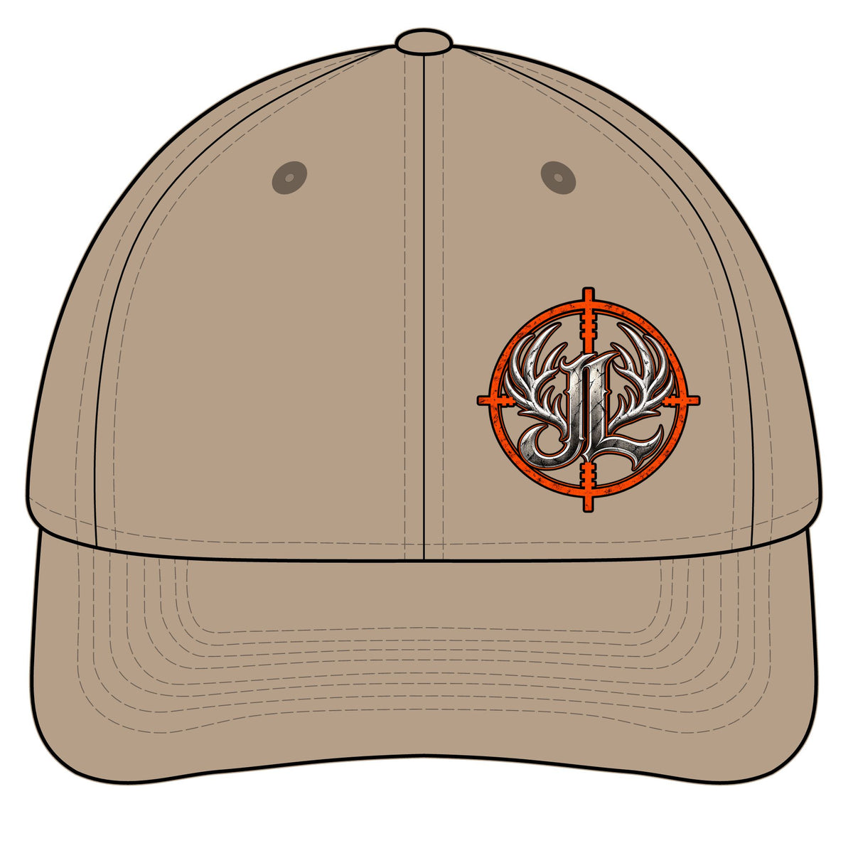 James Luker Camouflage Hunting Cap — Pro Series with Target Logo Printify