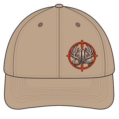 James Luker Camouflage Hunting Cap — Pro Series with Target Logo Printify
