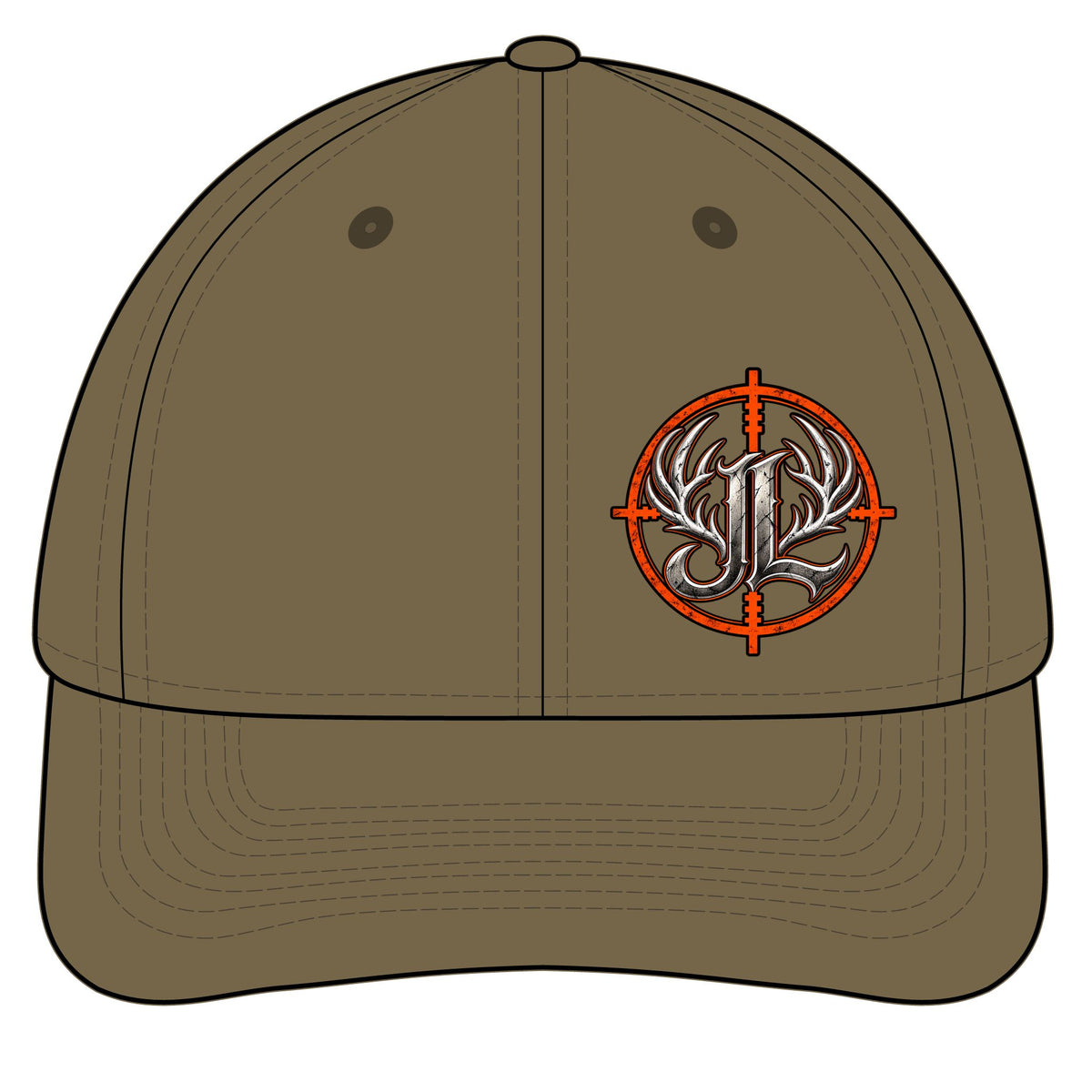 James Luker Camouflage Hunting Cap — Pro Series with Target Logo Printify