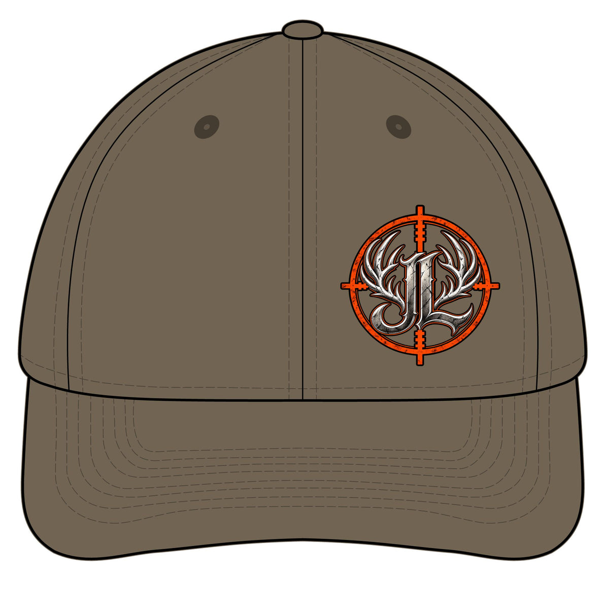 James Luker Camouflage Hunting Cap — Pro Series with Target Logo Printify