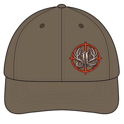 James Luker Camouflage Hunting Cap — Pro Series with Target Logo Printify