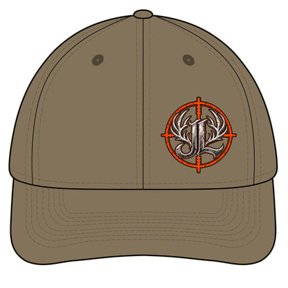 James Luker Camouflage Hunting Cap — Pro Series with Target Logo Printify