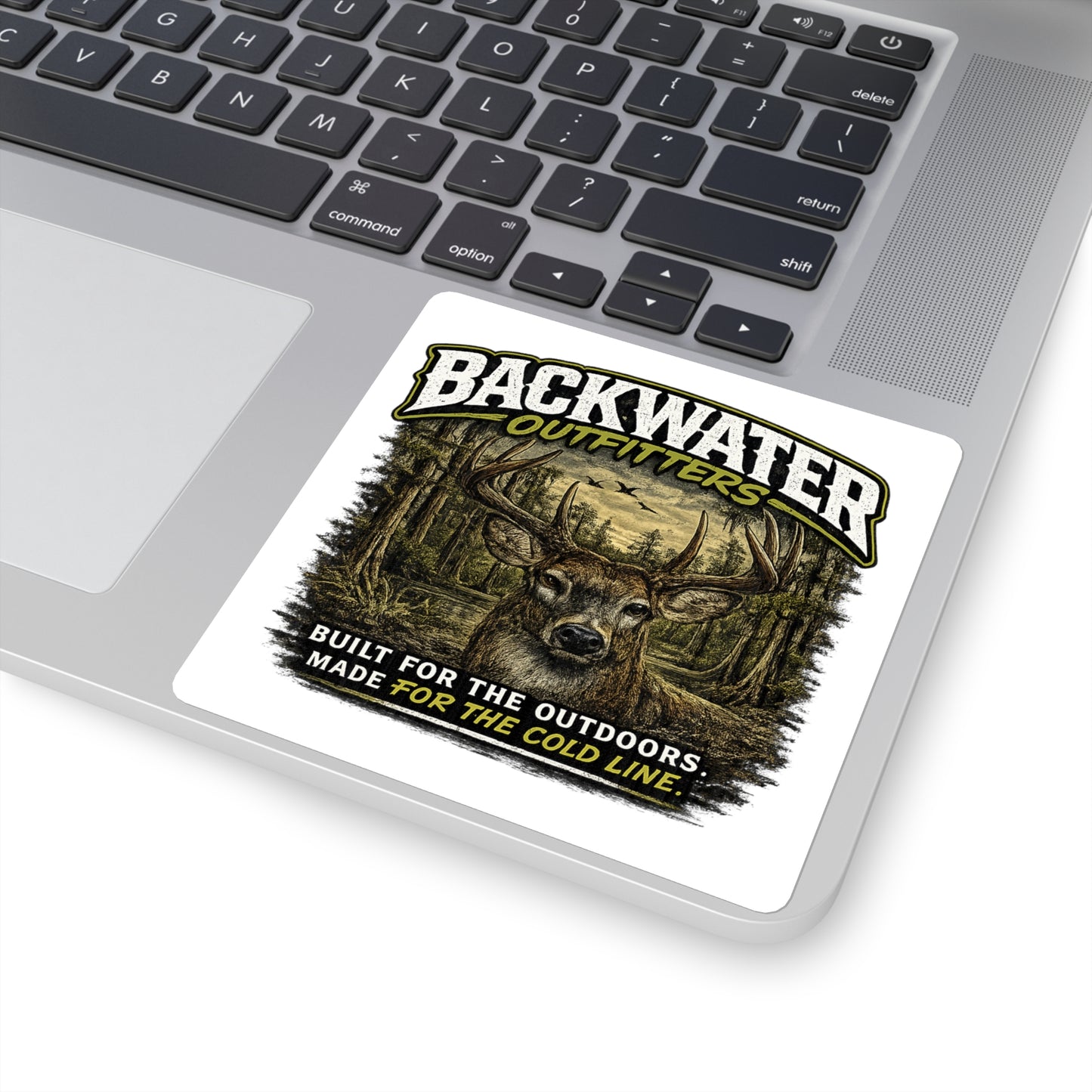 Backwater Outfitters Deer Sticker — Outdoors Hunting Sticker, "Built for the Outdoors"