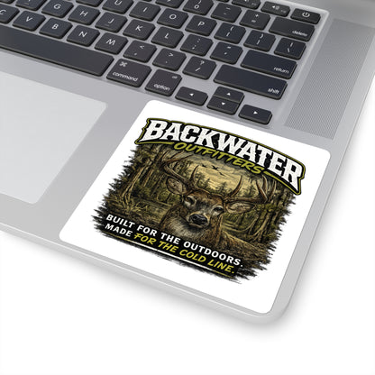 Backwater Outfitters Deer Sticker — Outdoors Hunting Sticker, "Built for the Outdoors"