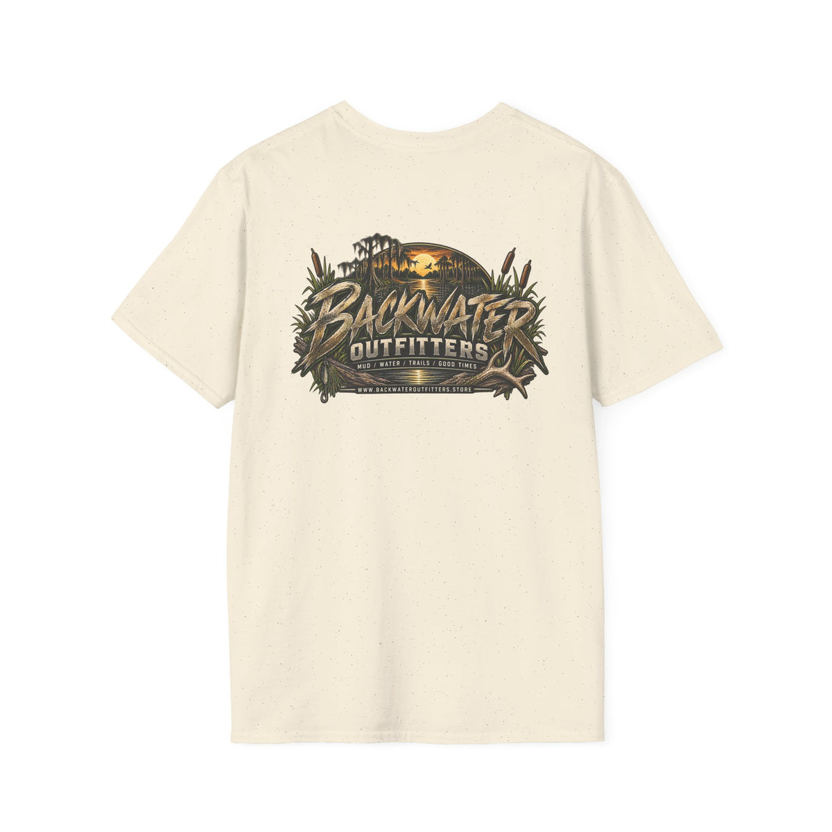 Backwater Outfitters T-Shirt – Sunset Marsh Fishing Tee Printify