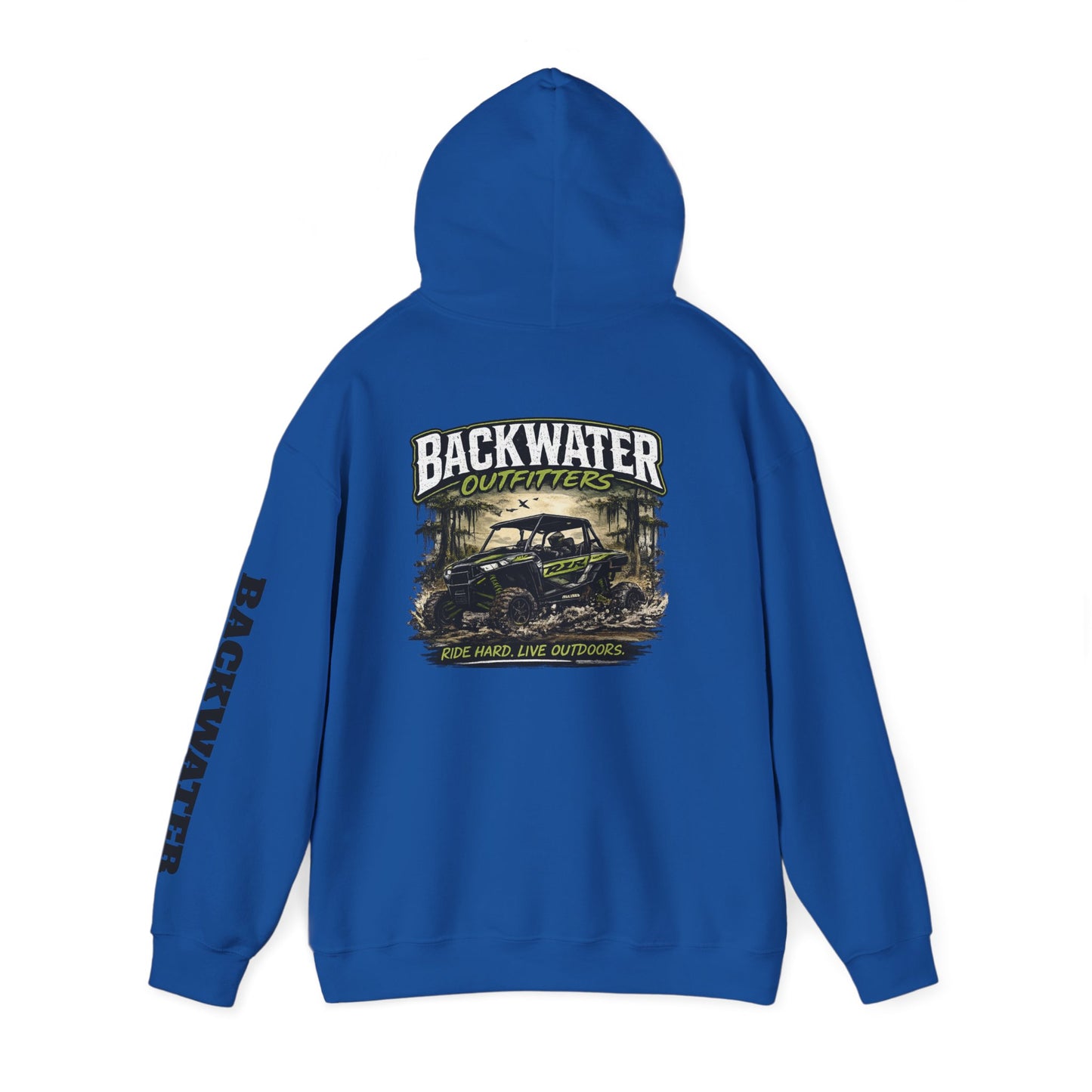 Backwater Outfitters Hoodie — Outdoor Off-Road Graphic Pullover