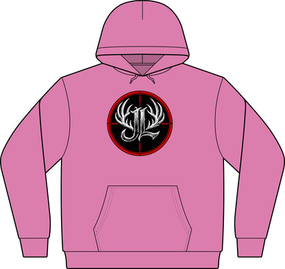 Camo Pullover Hoodie with Antler Monogram Emblem Printify