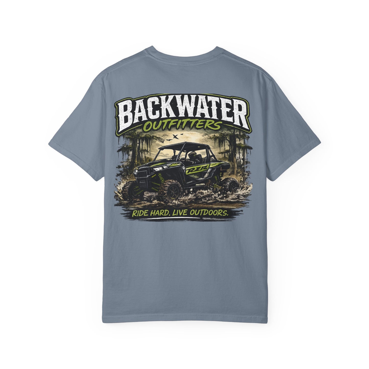 Backwater Outfitters UTV Adventure T-Shirt — "Ride Hard, Live Outdoors" Graphic Tee